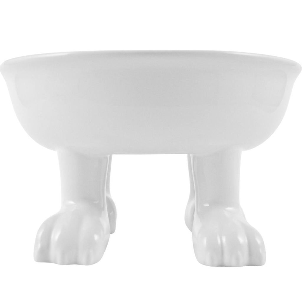 Ceramic Dog Bowl on Paws + Stainless Steel Liner | Lifted | Large Footed Pet Dylan Kendall 