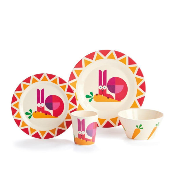 Kids Dishes | Lighthearted Rabbit - Eco Kids Dishware Eco Kids Dylan Kendall Gift box set