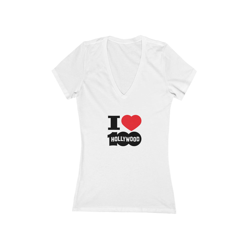 I Love Hollywood 100 Deep V-Neck Tee