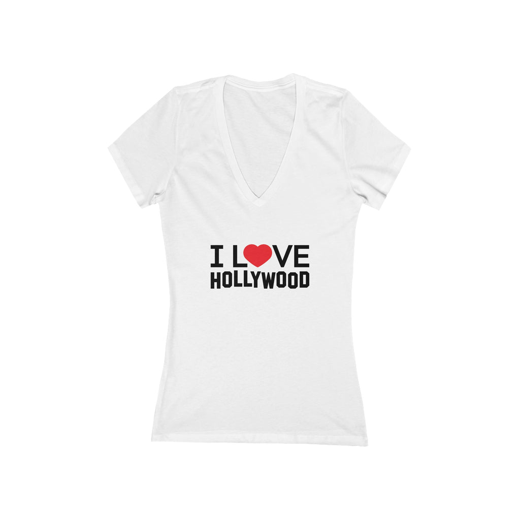 I Love Heart Hollywood Deep V-Neck Tee