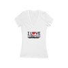 I Love Heart Hollywood Outline Deep V-Neck Tee