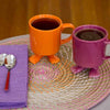 Ceramic Footed Mug | Orange Footed Mugs Dylan Kendall 