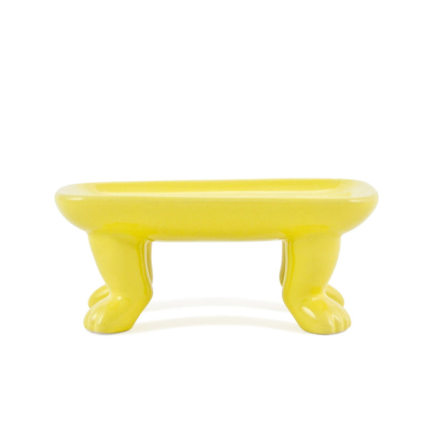Ceramic Soap Dish on Claw Feet | Three Colors Footed Home Dylan Kendall Yellow 