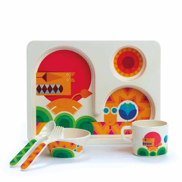 Kids Dishes | Bold Lion and Bright Snake: Eco Toddler Dishware 5 Piece Set Eco Toddler Dylan Kendall 