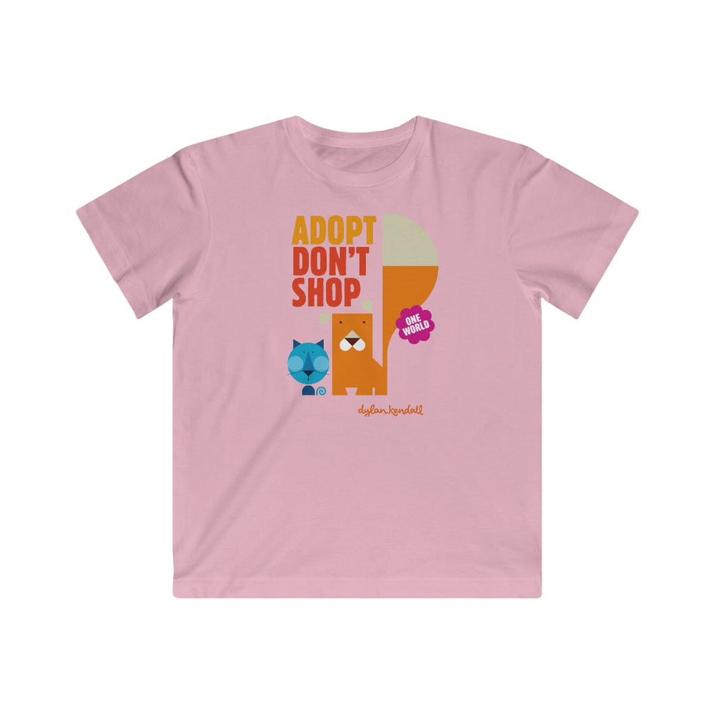 Kids T-Shirt | Adopt Don't Shop! Kids clothes Printify Pink L 